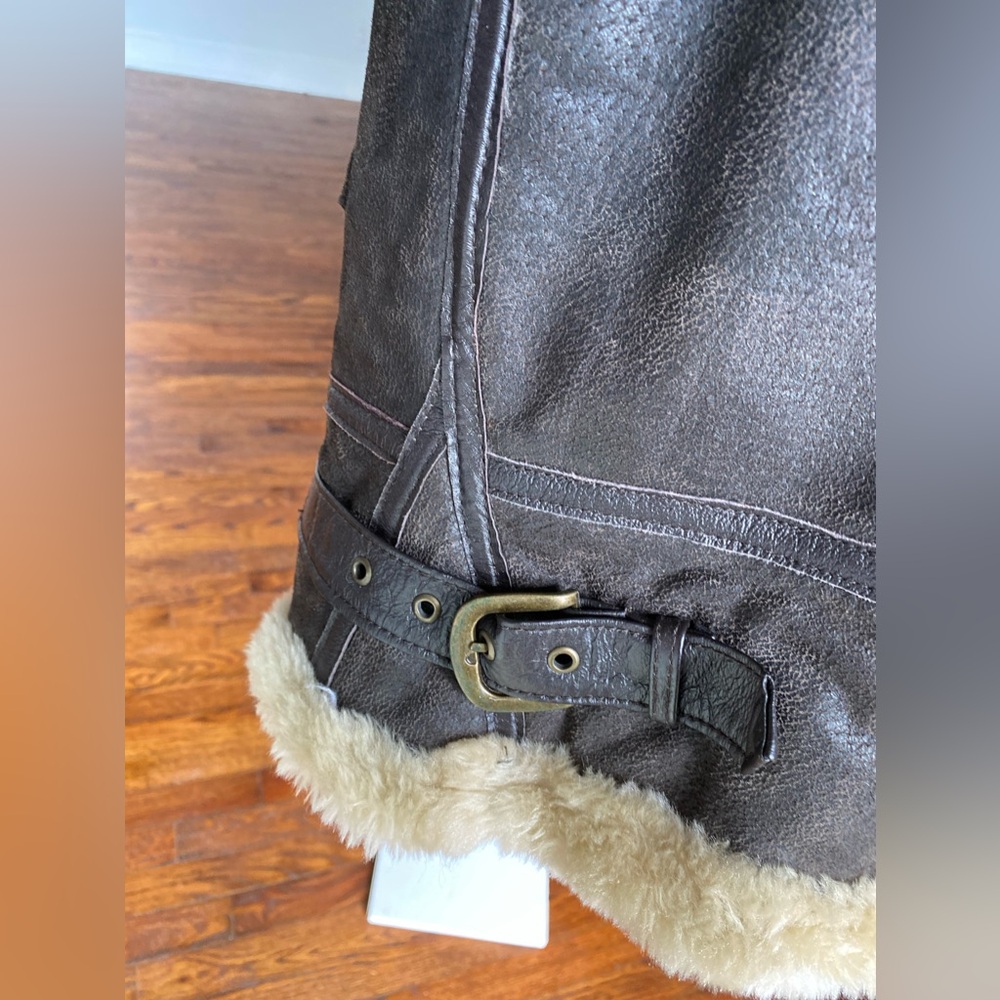 VTG Style B3 Aviator Bomber Military Airforce Flying Biker 80s 90s Leather Coat - Picture 12 of 15
